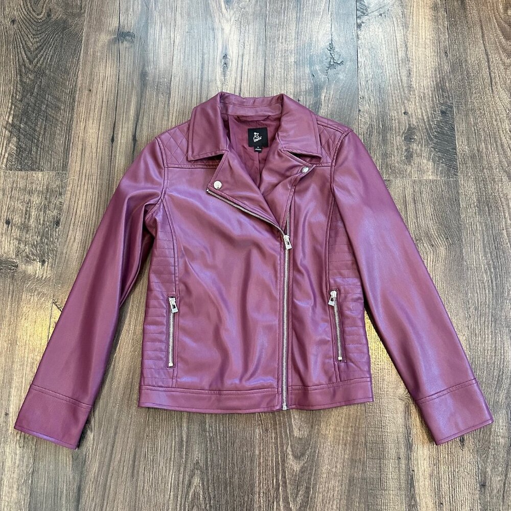 Girl's Youth Art Class Faux Leather Dark Purple Jacket Size XL Extra Large